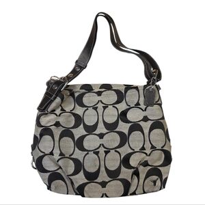 Coach Vintage Signature Canvas Black Shoulder Bag With Wallet